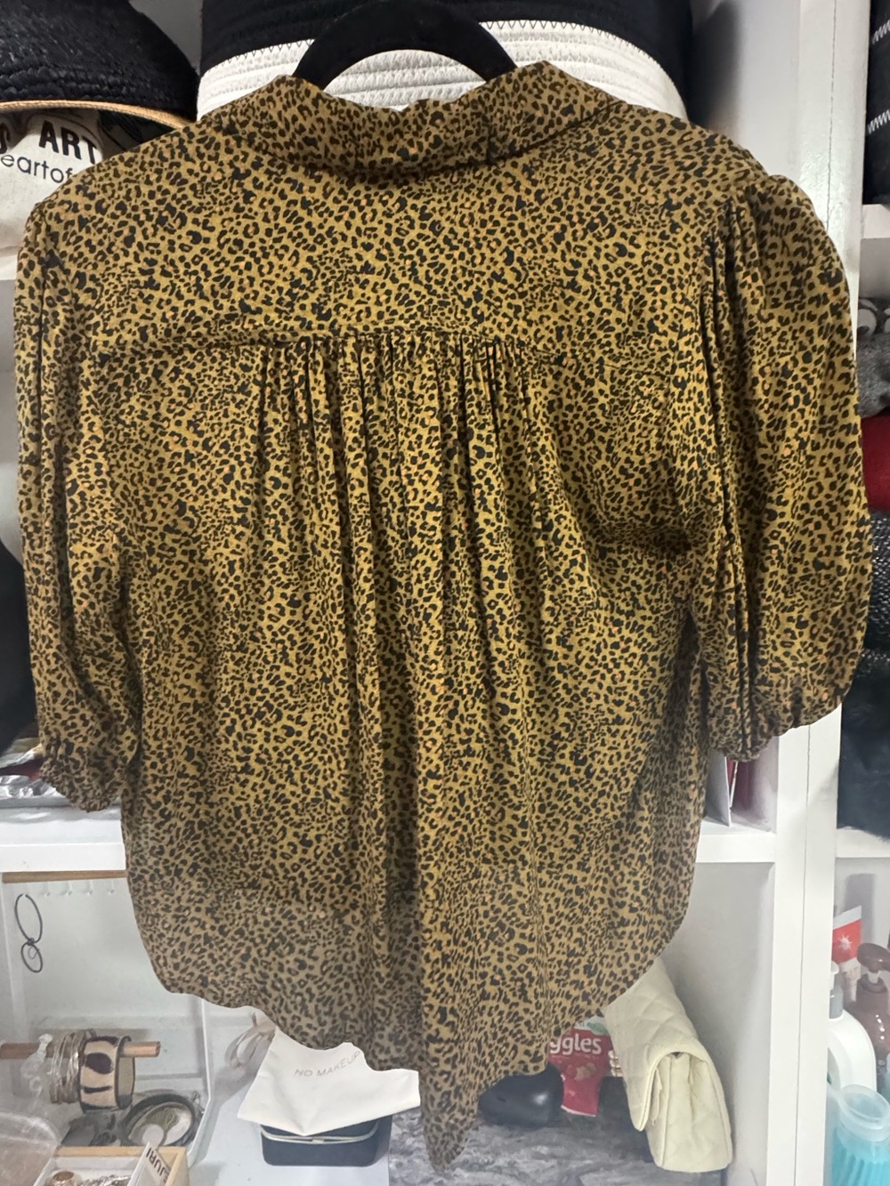 🍂🐆 FREE PEOPLE Leopard Print Tie Front Blouse – Size XS 🐆🍂 - Picture 4 of 4